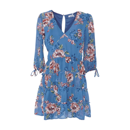 Teal Floral Mini Dress