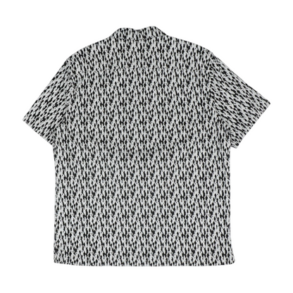 Black Graphic Short Sleeve Button Down