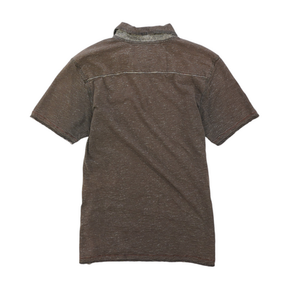Brown Solid Short Sleeve Polo