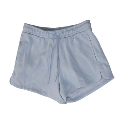 Blue Solid Knit Shorts