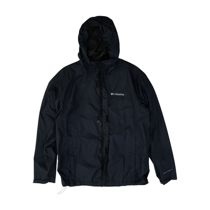 Black Solid Rain Jacket