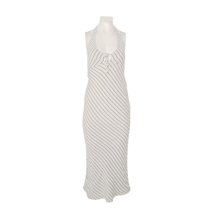 Beige Striped Maxi Dress