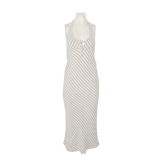 Beige Striped Maxi Dress