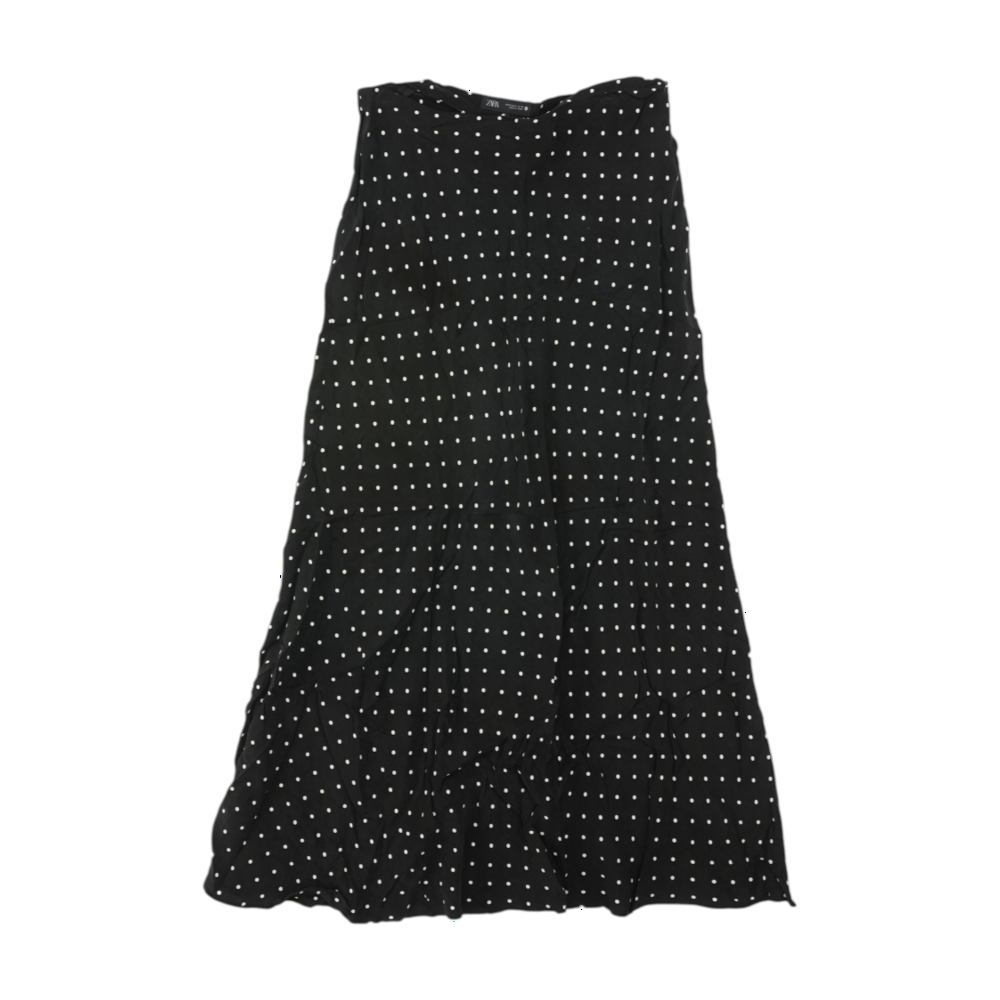 Black Polka Dot Midi Skirt