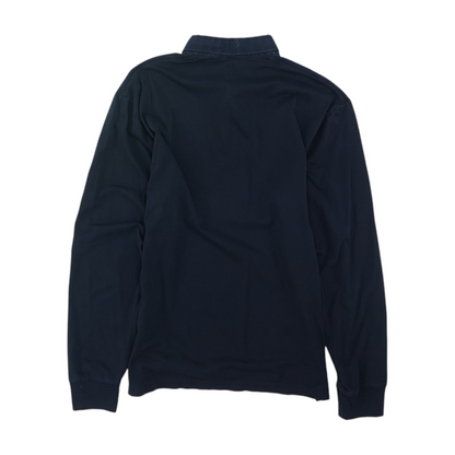 Navy Solid Long Sleeve Polo