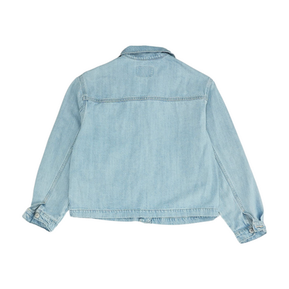 Blue Solid Denim Jacket