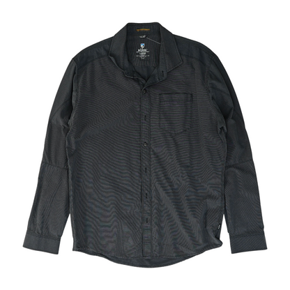 Gray Striped Long Sleeve Button Down