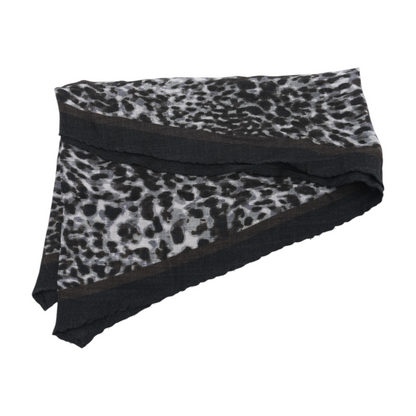 Black Animal Print Wool Scarf