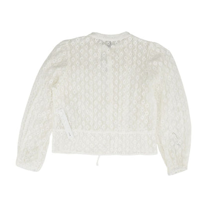 White Eyelet Long Sleeve Blouse