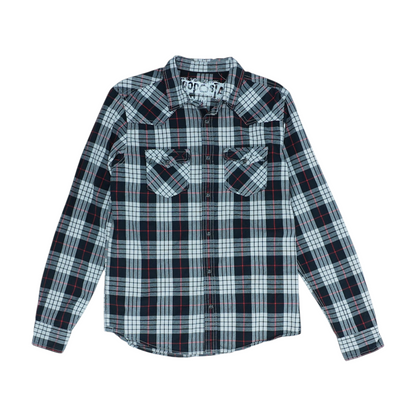 Gray Plaid Long Sleeve Button Down