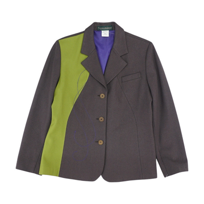 Brown Color Block Blazer