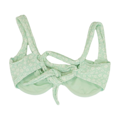 Green Floral Swim Top