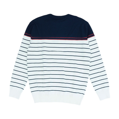 White Striped Pullover Sweater