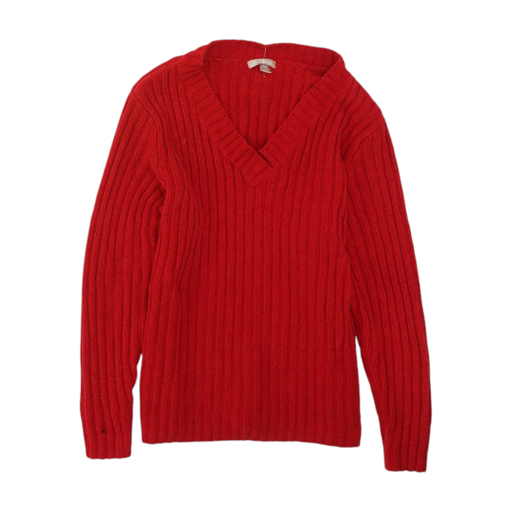 Red Plus Size Pullover Sweater