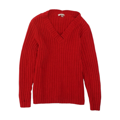 Red Plus Size Pullover Sweater