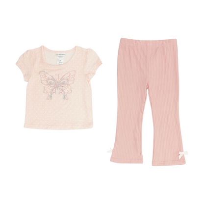 Pink Polka Dot Short Sleeve Set