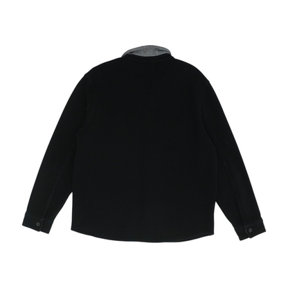 Black Solid Flannel Button Down