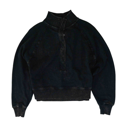 Black Solid Sweatshirt Pullover