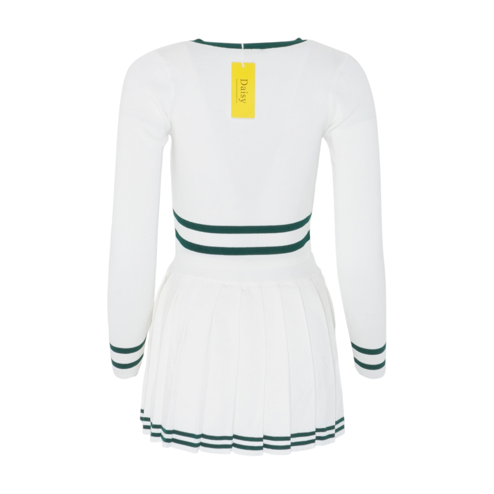 White Solid Skirt Set