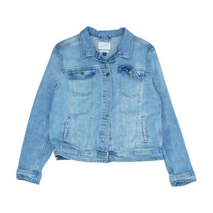 Blue Solid Denim Jacket