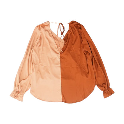 Rose Gold Color Block Blouse
