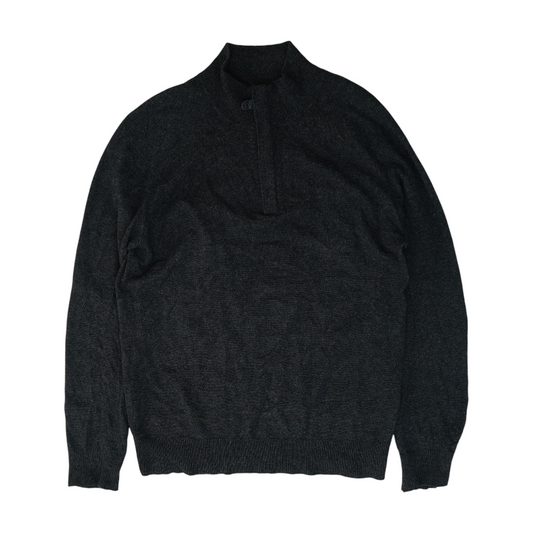 Charcoal Solid 1/4 Zip Sweater