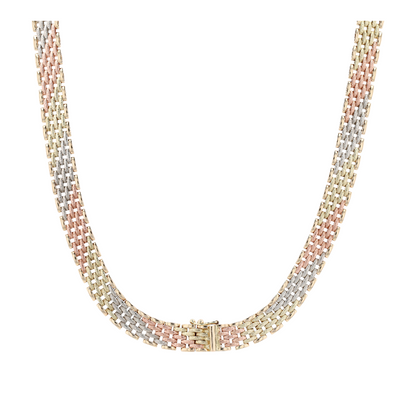14K Tri-Tone Gold Chain Necklace
