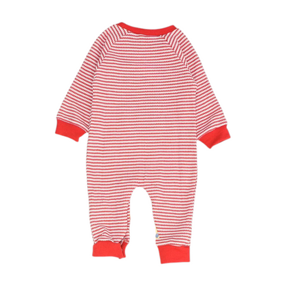 Red Striped Long Sleeve One-Piece