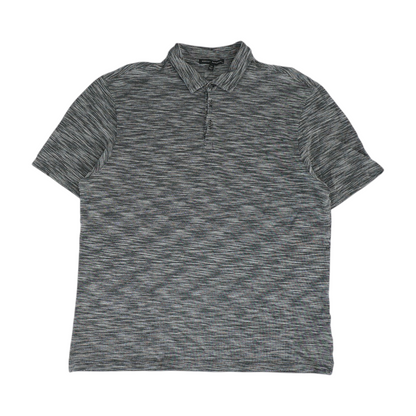 Gray Print Short Sleeve Polo
