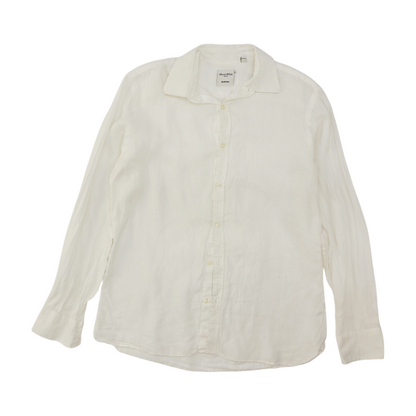 White Solid Long Sleeve Button Down