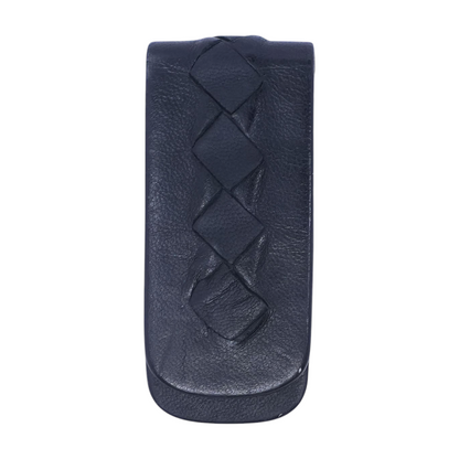 Magnetic Intrecciato Money Clip in Black Leather