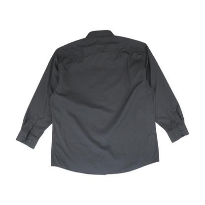 Black Solid Long Sleeve Button Down