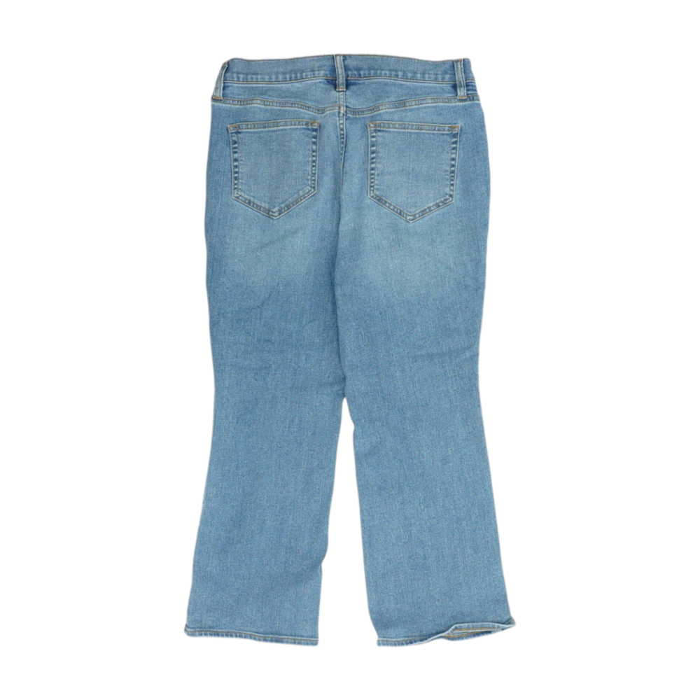 Blue Solid Denim Capris