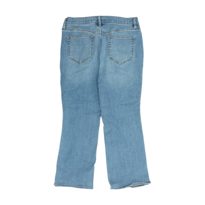 Blue Solid Denim Capris