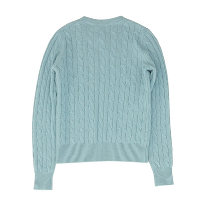 Blue Solid Pullover Sweater