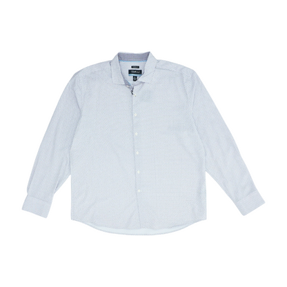 White Polka Dot Long Sleeve Button Down