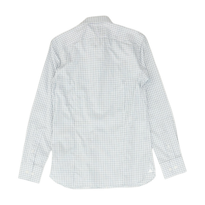 White Plaid Long Sleeve Button Down