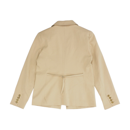 Beige Solid Blazer