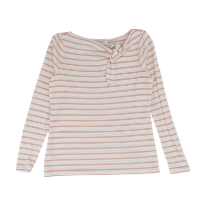 White Petite Striped Pullover Sweater