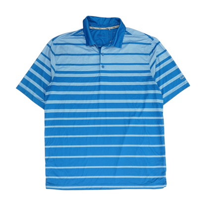 Walter Hagen Blue Striped Short Sleeve Polo – Image 1
