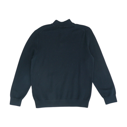 Navy Solid 1/4 Zip Sweater