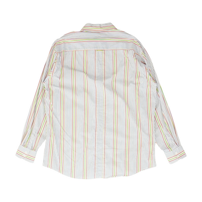 White Striped Long Sleeve Button Down