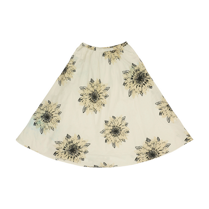 White Floral Midi Skirt