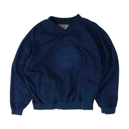 Navy Boise State Broncos Solid Sweatshirt Pullover