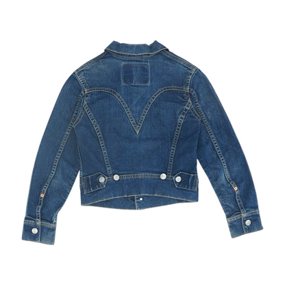 Blue Solid Denim Jacket