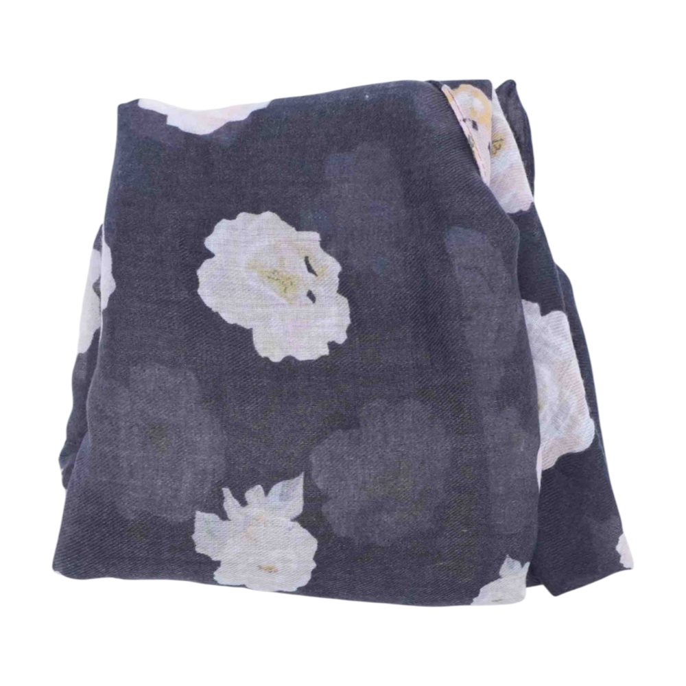 Navy Floral Scarf