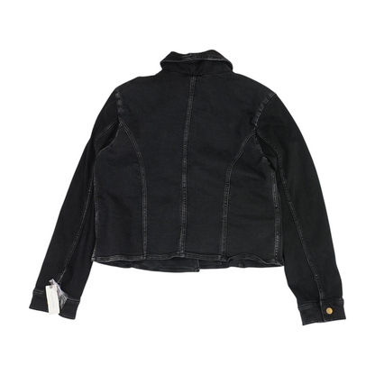 Black Solid Denim Jacket