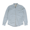 Blue Solid Long Sleeve Button Down