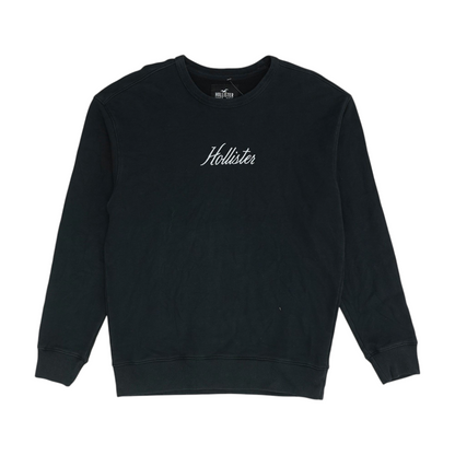 Black Solid Sweatshirt Pullover