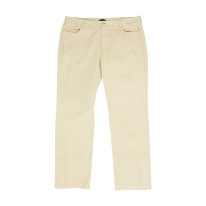 Beige Solid Pants